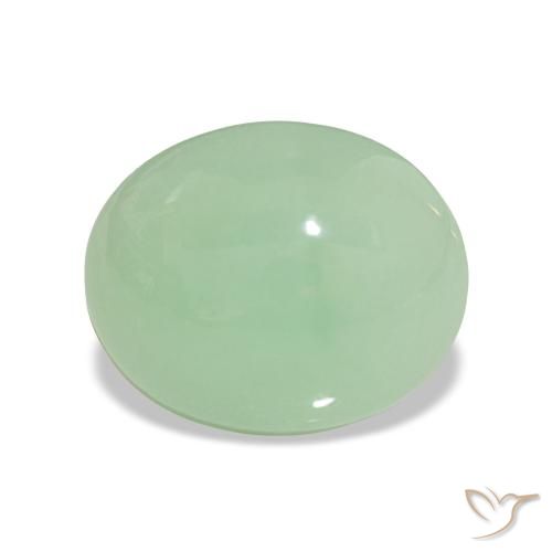 Crisoprasio Medium Light-Green naturale da 7.28 ct, Taglio ovale, Opaco
