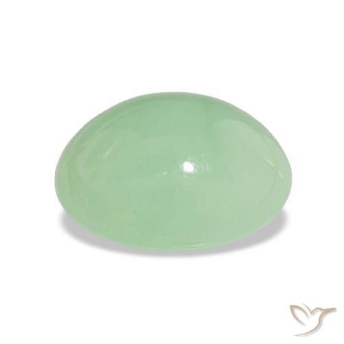 Crisoprasio Medium Light-Green naturale da 7.28 ct, Taglio ovale, Opaco