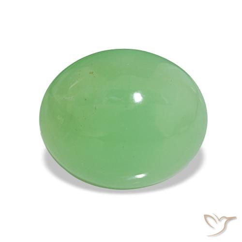 Crisoprasio Verde acceso naturale da 4.60 ct, Taglio ovale, Opaco