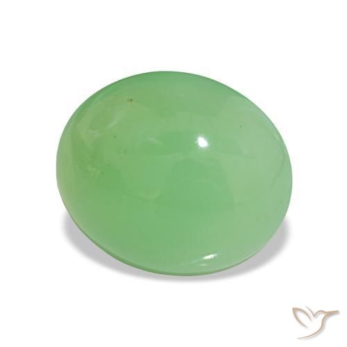 Crisoprasio Verde acceso naturale da 4.60 ct, Taglio ovale, Opaco