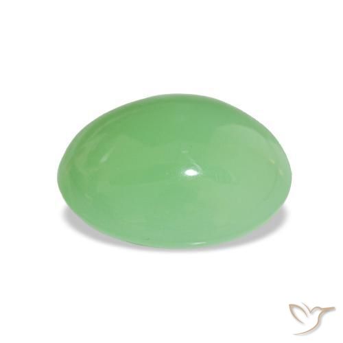 Crisoprasio Verde acceso naturale da 4.60 ct, Taglio ovale, Opaco