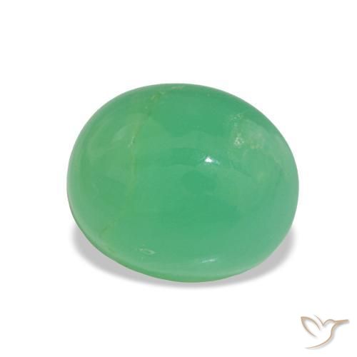 Crisoprasio Verde medio naturale da 2.33 ct, Taglio ovale, Opaco