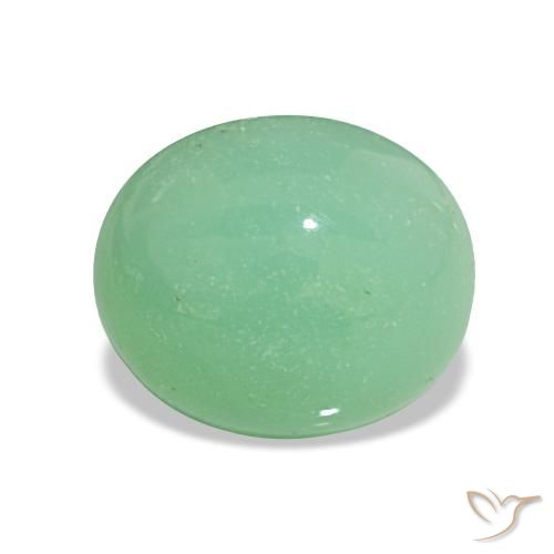 Crisoprasio Verde medio naturale da 2.92 ct, Taglio ovale, Opaco