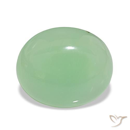 Crisoprasio Verde medio naturale da 6.01 ct, Taglio ovale, Traslucido