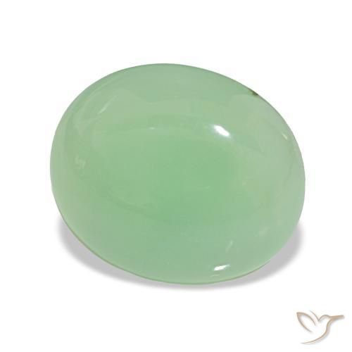 Crisoprasio Verde medio naturale da 6.01 ct, Taglio ovale, Traslucido