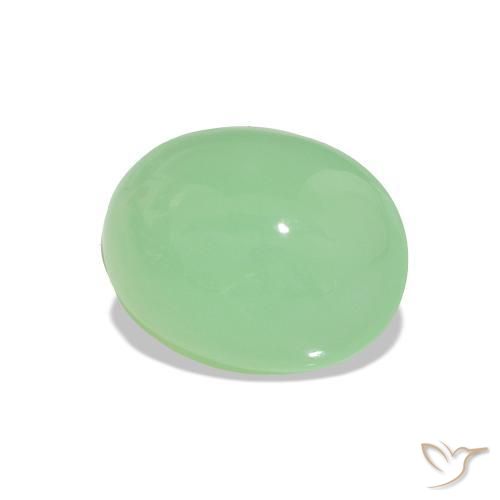 Crisoprasio Verde caldo naturale da 2.14 ct, Taglio ovale, Traslucido
