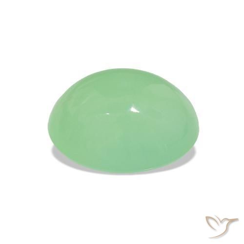 Crisoprasio Verde caldo naturale da 2.14 ct, Taglio ovale, Traslucido