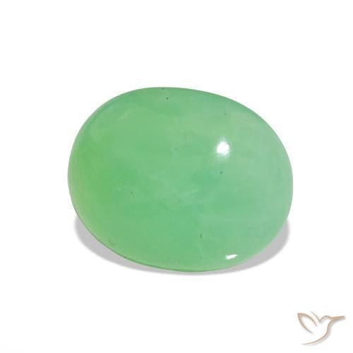 Crisoprasio Verde chiaro di trifoglio naturale da 2.31 ct, Taglio ovale, Traslucido