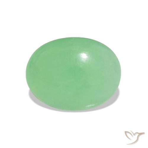 Crisoprasio Verde caldo naturale da 1.52 ct, Taglio ovale, Traslucido