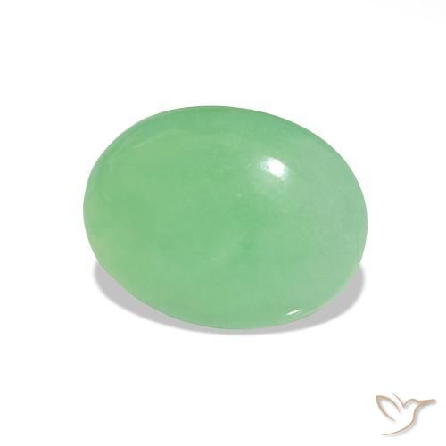 Crisoprasio Verde caldo naturale da 1.52 ct, Taglio ovale, Traslucido