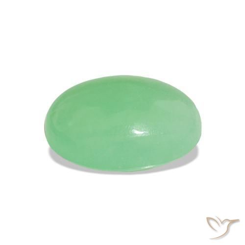 Crisoprasio Verde caldo naturale da 1.52 ct, Taglio ovale, Traslucido