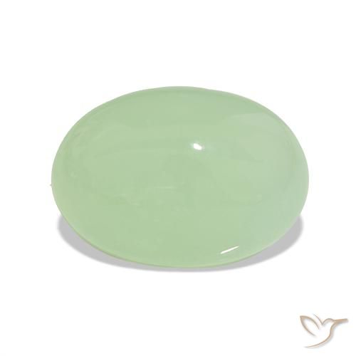 Crisoprasio Verde caldo naturale da 7.78 ct, Taglio ovale, Traslucido