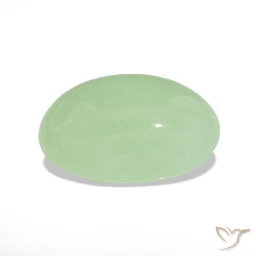 Crisoprasio Verde caldo naturale da 7.78 ct, Taglio ovale, Traslucido