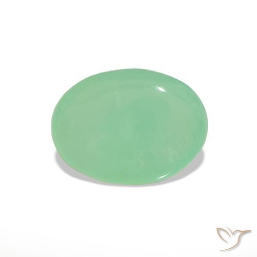 Crisoprasio Verde chiaro di trifoglio naturale da 1.50 ct, Taglio ovale, Traslucido