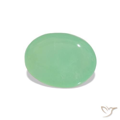 Crisoprasio Verde chiaro di trifoglio naturale da 1.50 ct, Taglio ovale, Traslucido