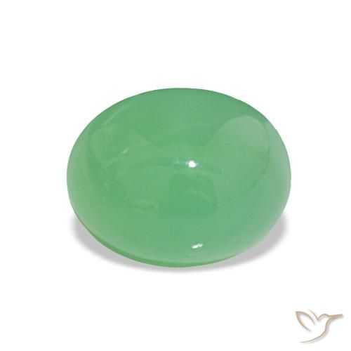 Crisoprasio Verde chiaro naturale da 1.52 ct, Taglio ovale, Traslucido