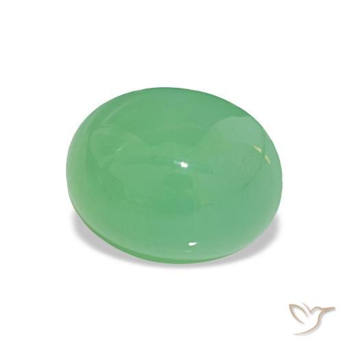 Crisoprasio Verde chiaro naturale da 1.52 ct, Taglio ovale, Traslucido