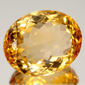 Citrino naturale giallo da 28,14 ct, taglio ovale, VVS