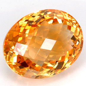 Citrino naturale giallo da 22,90 ct, taglio ovale, VVS
