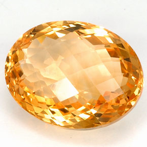 Citrino naturale giallo da 26,61 ct, taglio ovale, VVS