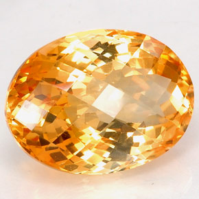 Citrino naturale giallo da 25,65 ct, taglio ovale, VVS