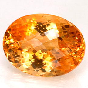Citrino naturale giallo da 13,06 ct, taglio ovale, VVS