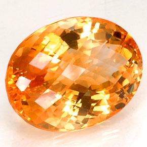 Citrino naturale giallo da 13,06 ct, taglio ovale, VVS
