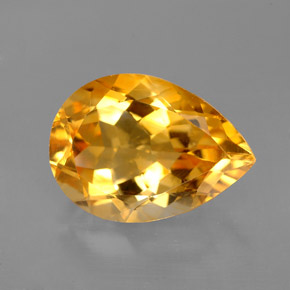 Citrino naturale giallo da 5,19 ct, taglio a pera, VVS