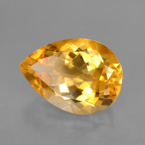 Citrino naturale giallo da 5,19 ct, taglio a pera, VVS