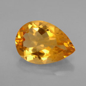 Citrino naturale giallo da 4,84 ct, taglio a pera, VVS-VS