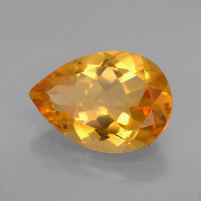 Citrino naturale giallo da 4,84 ct, taglio a pera, VVS-VS