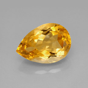 Citrino naturale giallo da 5,09 ct, taglio a pera, VVS