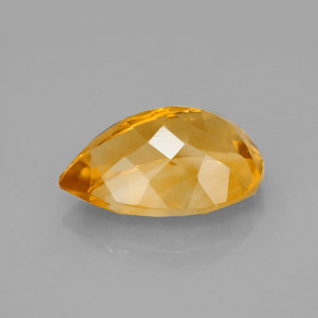 Citrino naturale giallo da 5,09 ct, taglio a pera, VVS