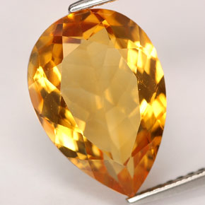 Citrino naturale giallo da 4,50 ct, taglio a pera, IF