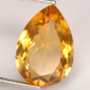 Citrino naturale giallo da 4,50 ct, taglio a pera, IF