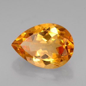 Citrino naturale giallo da 5,08 ct, taglio a pera, VVS