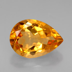Citrino naturale giallo da 5,08 ct, taglio a pera, VVS