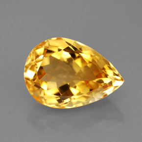Citrino naturale giallo da 5,82 ct, taglio a pera, VVS