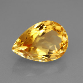 Citrino naturale giallo da 5,82 ct, taglio a pera, VVS