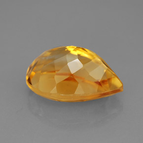 Citrino naturale giallo da 5,82 ct, taglio a pera, VVS
