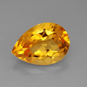 Citrino naturale giallo da 4,91 ct, taglio a pera, VVS-VS
