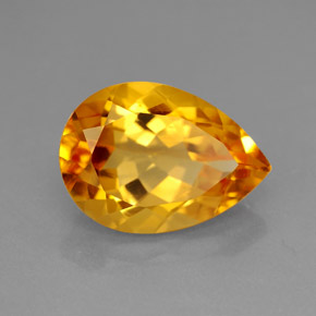 Citrino naturale giallo da 4,91 ct, taglio a pera, VVS-VS