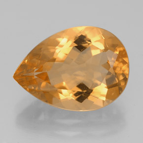 Citrino naturale giallo da 4,63 ct, taglio a pera, VVS-VS