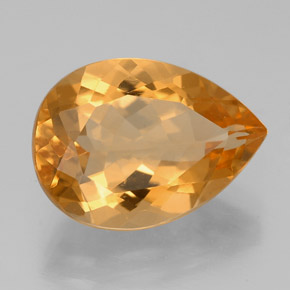 Citrino naturale giallo da 4,63 ct, taglio a pera, VVS-VS