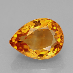 Citrino naturale arancione da 3,25 ct, taglio a pera, VVS