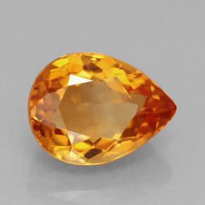 Citrino naturale arancione da 3,25 ct, taglio a pera, VVS