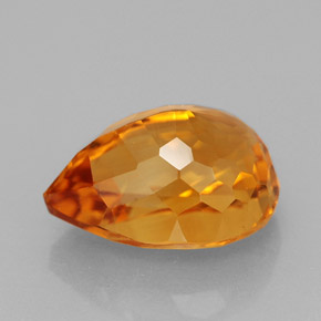 Citrino naturale arancione da 3,25 ct, taglio a pera, VVS