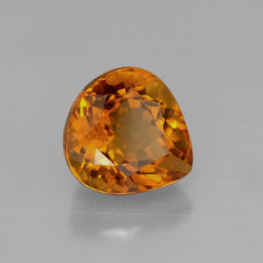 Citrino naturale arancione da 3,16 ct, taglio a pera, VVS