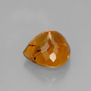 Citrino naturale arancione da 3,16 ct, taglio a pera, VVS