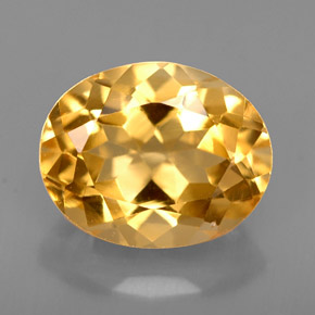 Citrino naturale giallo da 2,66 ct, taglio ovale, VVS